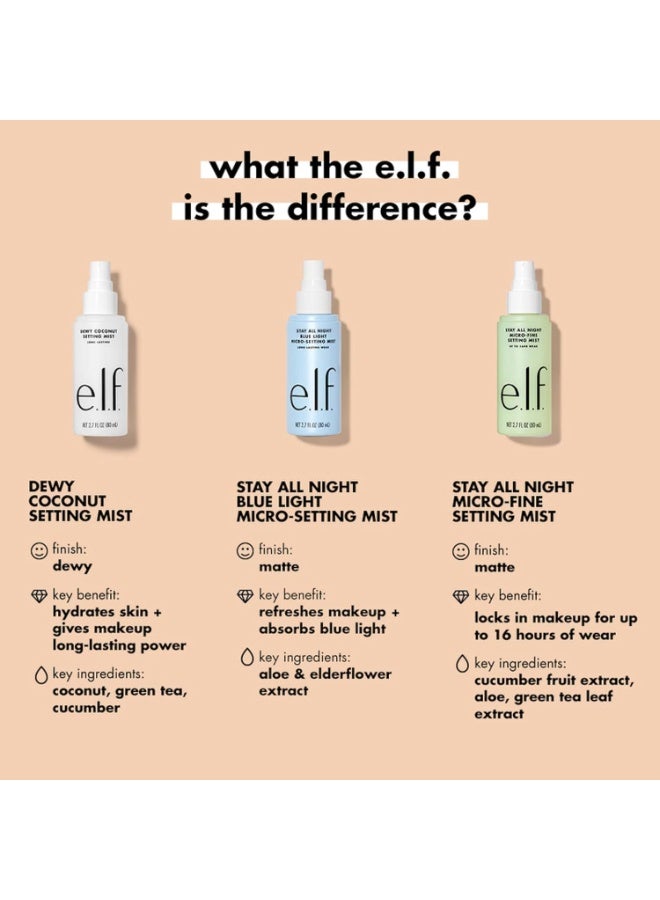 ELF All Night Blue Light Setting Mist 80ml – Long-Lasting Makeup Setting Spray with Blue Light Protection - Image 3